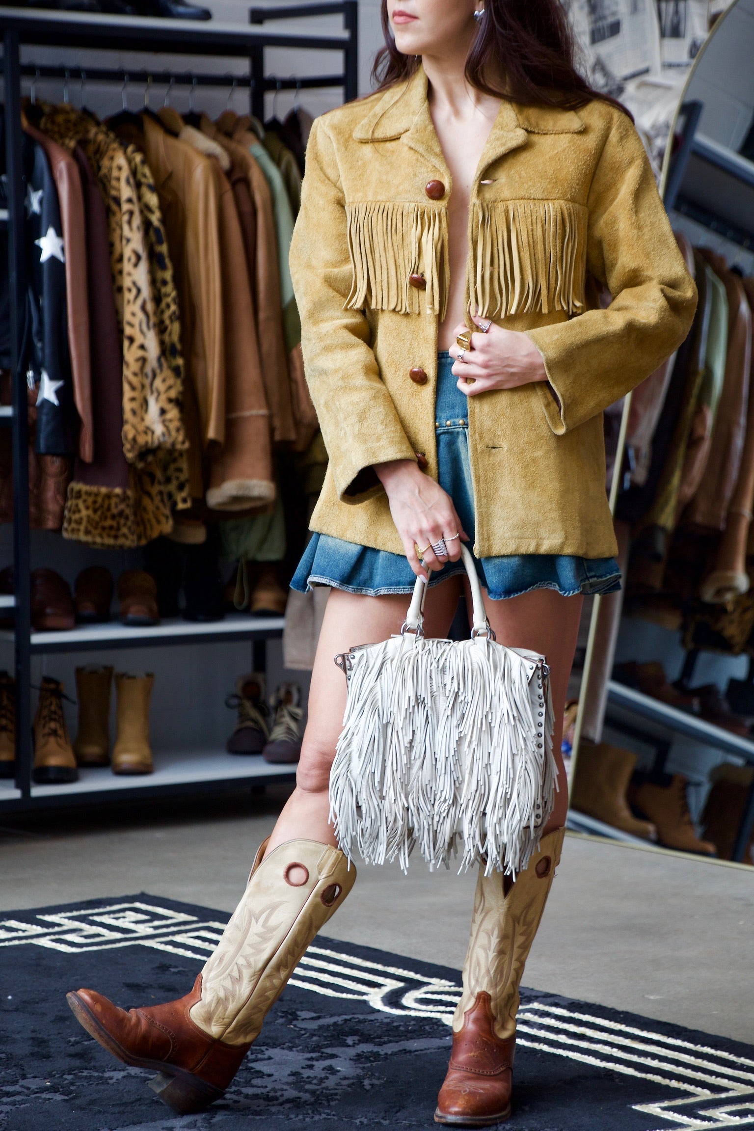 Suede Fringe Jacket